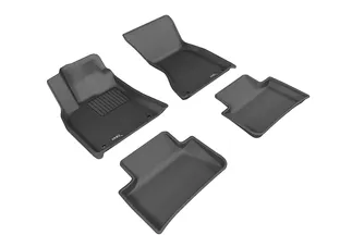 3D MAXpider Kagu 1st & 2nd Row Floormats For 14-19 Porsche Macan - Black